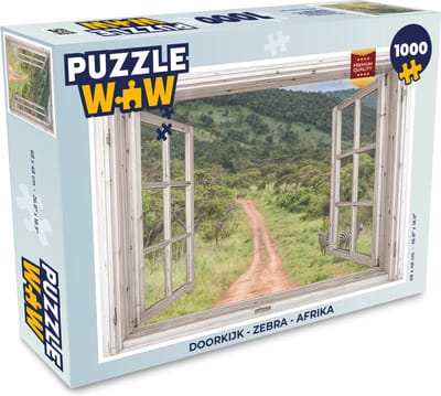 Puzzel Doorkijk - Zebra - Afrika - Legpuzzel - Puzzel 1000 stukjes volwassenen