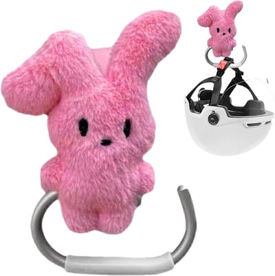 Kinderwagen Haak - Tas Houder - Spullen Meenemen - Cartoon Bunny Vorm - 15.39 x 8.71 cm - Hot Pink