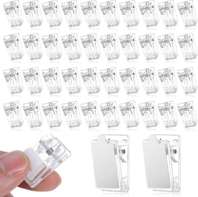 50 stuks kleverige clips om op te hangen, wandtapijten hangende clips, zelfklevende wandhangers voor poster fotovlag, plastic klevende clip voor kantoor, thuis, poster, papier, feestdecoraties