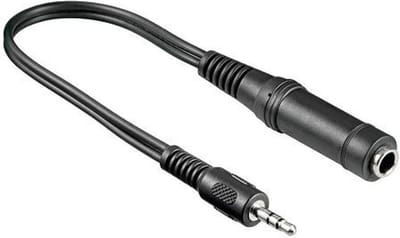 Jack verloopkabel - 6.3 mm naar 3.5 mm - 0.2 meter - Zwart - Allteq