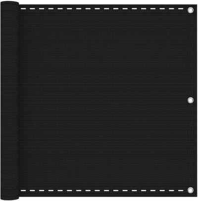 vidaXL - Balkonscherm - Zwart - 75 - x - 800 - cm - HDPE - en - Aluminium