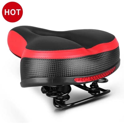 Nieuwste Fiets 3D Gel Zadel Extra Breed Comfort Ultra Zacht Zadel Mountainbike Zacht Siliconen Gewatteerd Zitkussen Fiets Reserveonderdelen red