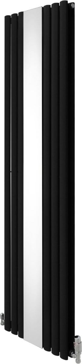 Ovale spiegelradiator met klepset - zwart - 1800x500 mm - 15jr