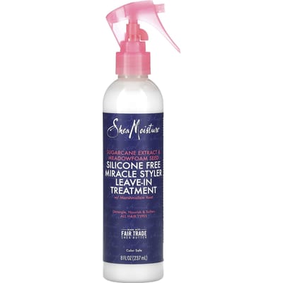 SheaMoisture, Silicone-Free Miracle Styler Leave-In Treatment, Sugar Cane Extract & Meadowfoam Seed, 8 fl oz (237 ml) pink