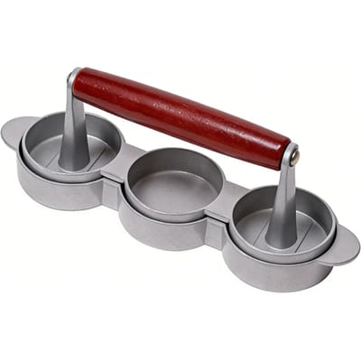 Mini Presse à Burger Petit Faiseur de Galettes de Viande Forme Ronde Presseur de Galettes pour Mini Hamburger Barbecue Pique-nique Camping 3 gray
