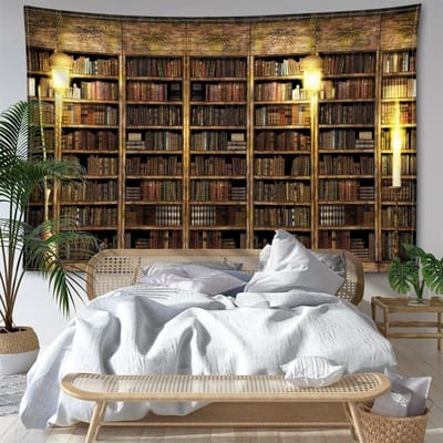 Kandelaar Boekenplank Wandtapijt Muurhanger Abstracte Mysterieuze Kunst Hekserij Hippie Tapitz Woonkamer Slaapkamer Huisdecoratie 95x73CM black