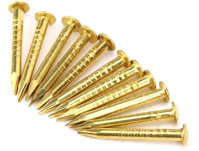 Dailygoods- Messing Nagel 100 Stuks - Ronde Kop - Gouden Nagels - Bevestigingsfunctie - Hoogwaardig Messing - Verkrijgbaar in 10/15/18/22 Mm - Spijkers