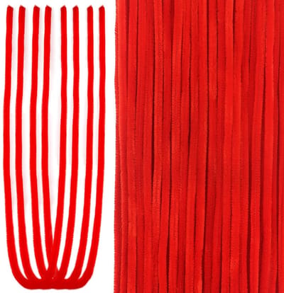 50 Stuks Chenille Steel Pipe Cleaners - Rode Schoonmaakpijpen van 60 cm voor Creatieve Klussen, DIY Projecten en Huisdecoratie