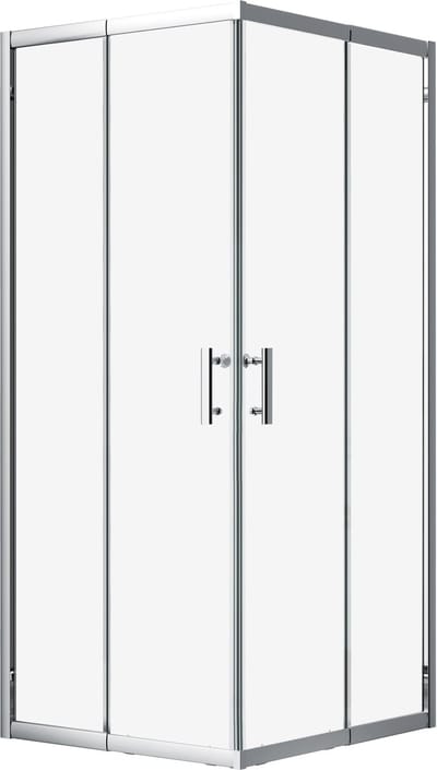 Bad Land HELA douchecabine vierkant zilver 80 x 80 x 190 cm helder glas