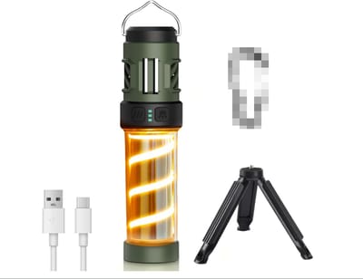 Deze draagbare 3-in-1 campinglamp heeft een 3000mAh-batterij, een IPX5-waterdichtheidsclassificatie, 5 lichtstanden en een magnetisch ontwerp, waardoor hij geschikt is voor buitenactiviteiten, wandelen en kamperen.