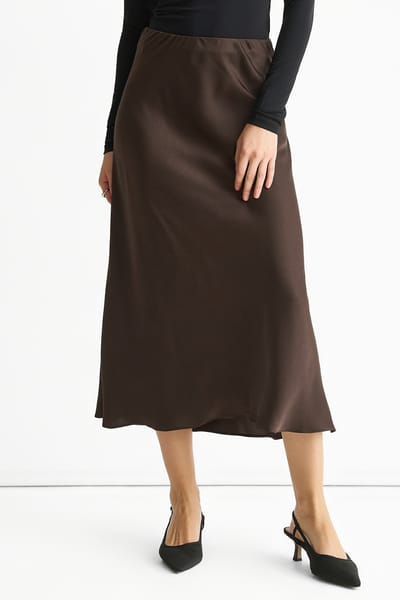 Chocolade Bias Midi Rok
