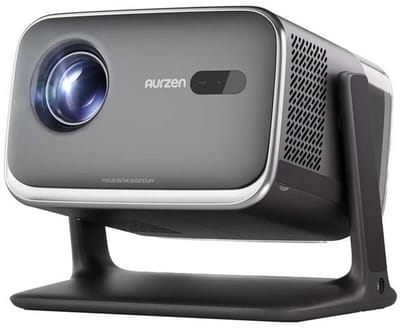 Aurzen BOOM mini bundel - Google TV Smart Projector Off-White - Full HD 1080p - 500 ANSI - Dual 10W Dolby Audio - Flexibele Standaard