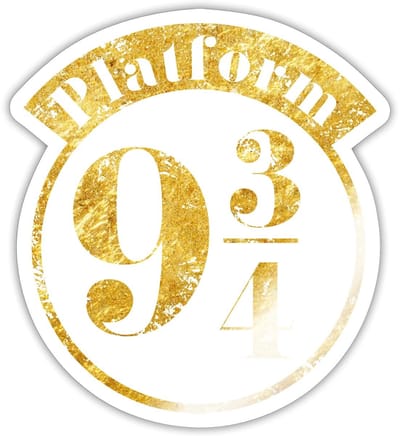 Harry Potter Perron 9 3/4 Faux Gouden Textuur Sticker maat S (10 x 10 cm)