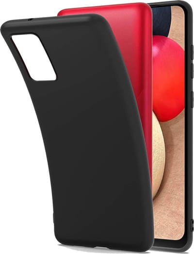 Soft Backcover Hoesje Geschikt voor: Samsung Galaxy A02S - Silicone - Zwart