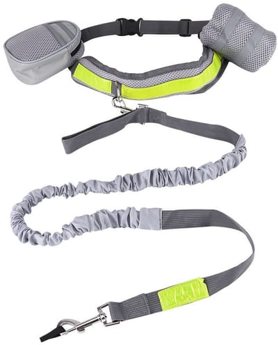 Dailygoods- Hondenriem intrekbaar - hondenriem met opbergvakken - reflecterend materiaal - buikriem - lichtgewicht - geschikt voor wandelen en hardlopen - Hondentuig