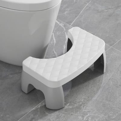 Toilet Hurk Kruk - WC Stoel Kruk - Comfortabel Toiletteren - Boogontwerp - 42 x 25 x 17 cm - Wit