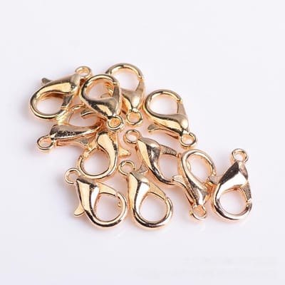 Karabijnsluitingen - Kettingsluiting haak - Sieraden maken - Zinklegering materiaal - 10 mm - KC goud