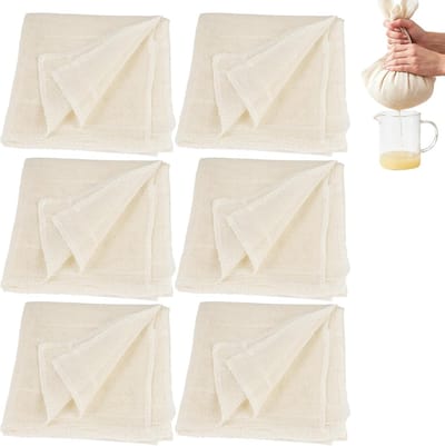 Herbruikbare Katoenen Doekjes 60x60cm - Perfect voor Siferen van Kaas, Sap, Thee en Notenmelk, Geschikt voor Brood Bakken en Soepen