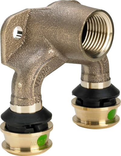 Viega Raxofix dubbele wandplaat, d1 20, Rp 1/2, d2 16 siliciumbrons, rubber Model 5325.7, 645953
