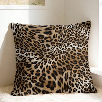 Housse de coussin imprimé léopard sauvage Housse de coussin confortable Housse de coussin tendance Pour fauteuil de salon 50x50cm