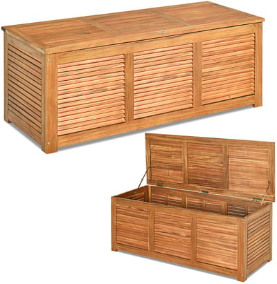 COSTWAY Tuinbox, acaciahout, opbergbox, kussenbox, tuinkist voor tuin, balkon, 120 x 45 x 45 cm