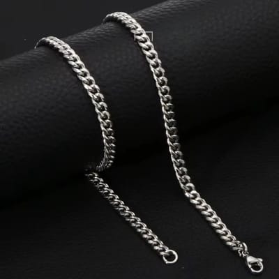 Aramat Jewels | Halskettingen | Moderne Zilverkleurige Gourmet Ketting RVS | 5mm / 70cm |70cm | | Staal | Volwassenen | Verkleurd niet