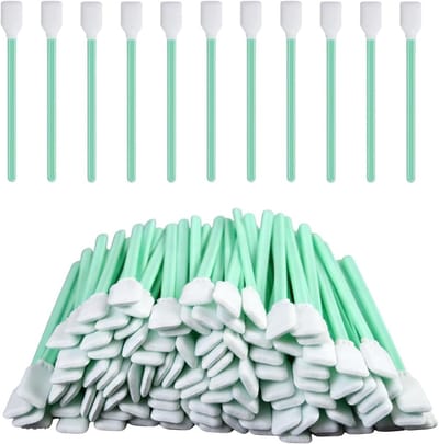 Dailygoods - 100 Stuks Reinigingsstaafjes - Spons Wattenstaafjes voor Micro-Elektronica (Groen)