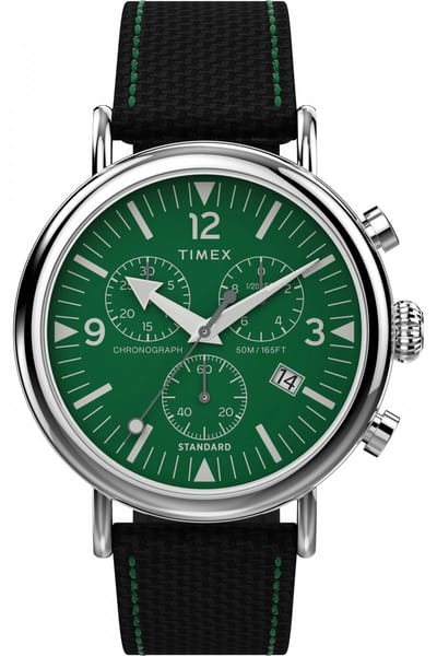 Timex Standard Chrono TW2V43900 Horloge - Textiel - Zwart - Ø 41 mm