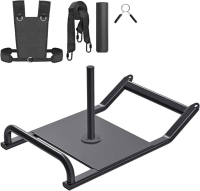Gewichtsledge voor Atleten, Gym Fitness Sledge voor Snelheidstraining en Krachtverbetering met Harnas en Verstelbare Strap voor Gewichten van 2.5-5cm