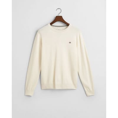 Gant Trui Superfijne Lamswol Ronde Hals Cream / male
