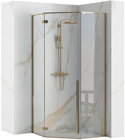 Rea Diamond - Douchecabine - Gouden - 90X90 Vierkant - 90,5X90,5X195Cm