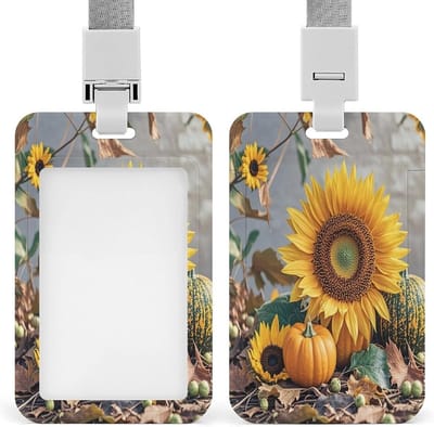 Badgehouder Lanyard - Naamkaart Houder - Kantoor Werk - Waterdicht Ontwerp - 9 x 6 cm - Herfst Print