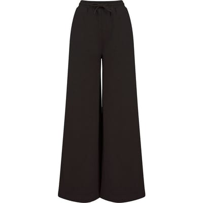 SF Women Dames/Dames Mode Duurzame Joggingbroek Met Wijde Pijpen (Zwart)