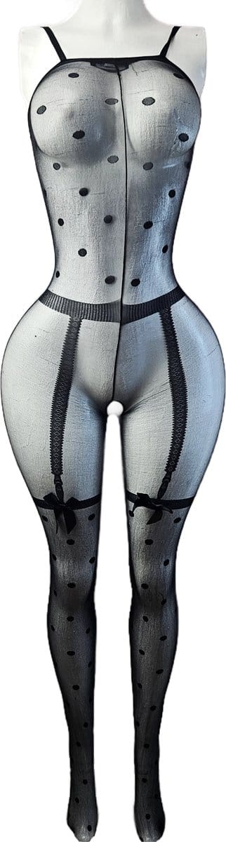 BamBella ® - Panty pak -Onesize - body suit - Dames - Onesize - Erotische jumpsuit van kant lingerie zwart