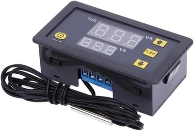 Digitale Thermostaat - Temperatuurregelaar - Klimaatbeheersing - Dubbele Functie - 79x43x26mm - Zwart