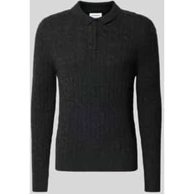 Gebreide pullover van linnenmix met polokraag