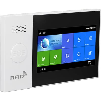 WiFi Huis Alarmsysteem Hoge Decibel Spraakmelding Infrarood Detectie WiFi GSM Inbreker Alarm Kit blue
