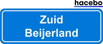 Hacebo - Plaatsnaam Sticker - 29x10 CM - Zuid Beijerland sticker - Verkeersborden sticker - grappige cadeaus - Zuid Beijerland