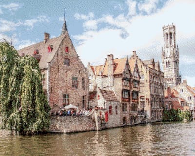 MyHobby Borduurpakket – Brugge België 50×40 cm - Aida borduurstof 5,5 kruisjes/cm (14 count) - Telpatroon - Borduurgaren - Borduurnaald - Handleiding - Voor Beginners & Gevorderden - Complete borduurset