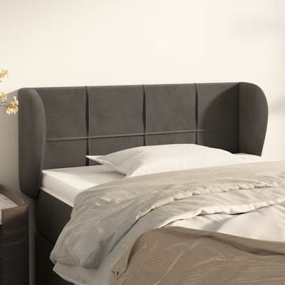vidaXL - Hoofdbord - met - randen - 103x23x78/88 - cm - fluweel - donkergrijs