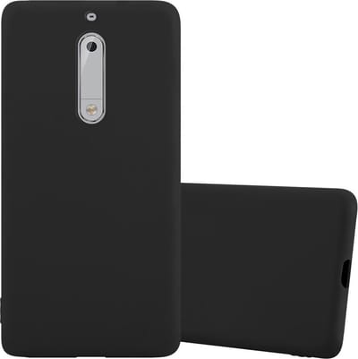 Cadorabo Hoesje geschikt voor Nokia 5 2017 in CANDY ZWART - Beschermhoes gemaakt van flexibel TPU silicone Case Cover
