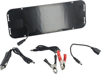 Zonnepaneel Acculader - Zonneoplader Camper Boot - Batterij Onderhoud - Waterdicht ABS Constructie - 60W - Zwart