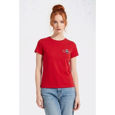 Karl Lagerfeld Ikon Seasonal Slim Fit T-shirt Scarlet Sage Taglia: XS | Maglie Sportivi Outlet | Donna | Verde
