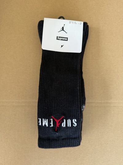 Jordan x Supreme Crew Sokken 2 pack - Zwart - Maat 38 - 42