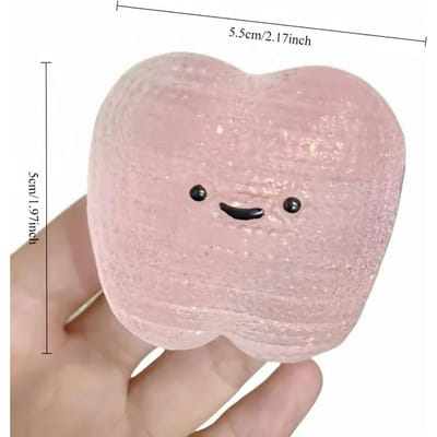 Squishy Tanden Fidget Speelgoed Kubus Anti Stress Knijpspeelgoed Kinderen Volwassenen Feestcadeaus Langzaam Rijzend Speelgoed Autisme ADHD Sensorische Angst Therapie lichtroze kleur