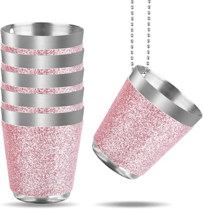 Roze Gouden RVS Shotglazen 30 ml - Set van 6 voor Vrijgezellenfeest, Feestjes en Thema Evenementen