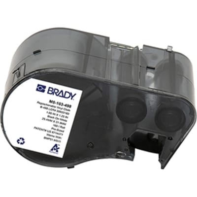 Brady M5-103-498 vinylweefsel labels zwart op wit | 31,75 mm x 25,4 mm (origineel)