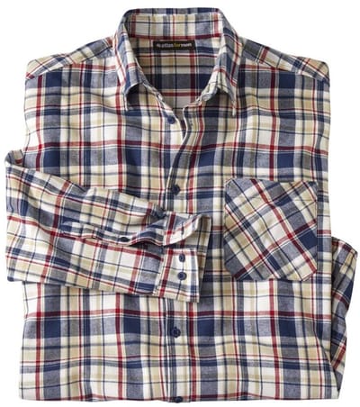 ATLAS FOR MEN - Klassiek flanellen overhemd met ruitjes - Heren - Verkrijgbaar in grote maten - 5XL