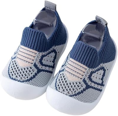 Jojoy - Babyslofjes Antislip - Eerste Loopschoentjes - Ademend Mesh - Marineblauw - 6-12 Maanden - Leren Lopen - MESHSTEPS