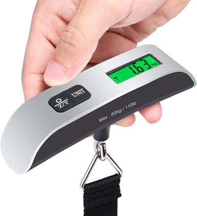 Kofferweger - Bagageweger - tot 50 KG - LCD Scherm - Tassen & Koffer weegschaal - inclusief batterij